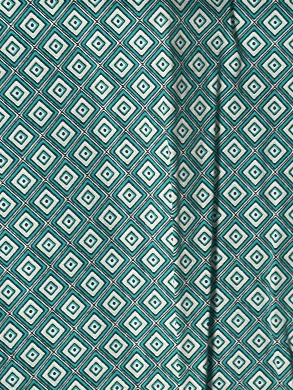 Teal Geometric Stretch Pants